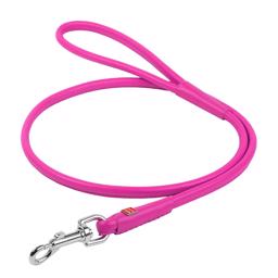 Waudog Rundsyet Læder Førerline med Håndtag Pink